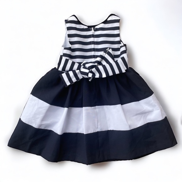 Bonnie Jean Navy & White Striped Dress - Size 2T - Picture 2 of 5